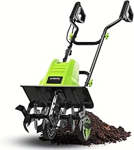 Steelite 18” Corded Electric Tiller & Cultivator - 10/13.5 Amp Powerful Motor, 4 Steel Tines, Lightweight Ergonomic Design, Easy Soil Preparation Home Gardeners & DIY