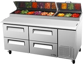Turbo Air - Super Deluxe 9 Pan 4 Drawer Refrigerated Pizza Prep Table