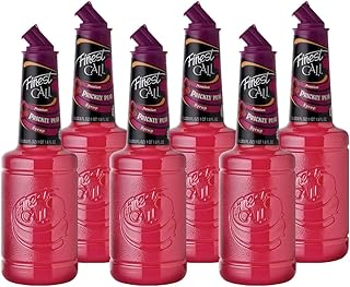 Finest Call Premium Prickly Pear Syrup Drink Mix, 1 Liter Bottle, 6 Pack | Refreshing & Slightly Tart Flavor | Cocktails & Mocktails, Premium Ingredients, Consistent Quality, Easy Pour Spout