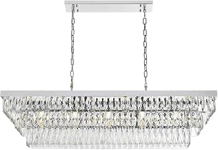 Elegant Lighting Josephine 48" Rectangular Chandelier in Chrome