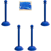 Plastic Stanchion Kit by Mr. Chain – 17"L x 17"W x 41"H, Hdpe With Uv Inhibitors, Blue, Model 71306-4