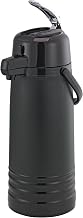 Eco-Air Airpot with Lever by Service Ideas – 74.4 Ounces, 2.2 liters, Glass, Ribbed Matte Black, Model ECAL22PBLMAT