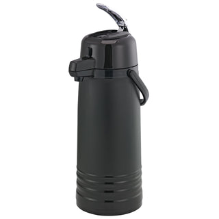 Eco-Air Airpot with Lever by Service Ideas – 74.4 Ounces, 2.2 liters, Glass, Ribbed Matte Black, Model ECAL22PBLMAT
