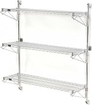 Nexel Wall Mount Wire 3-Shelf Starter Unit, 24" W x 14" D x 54" H