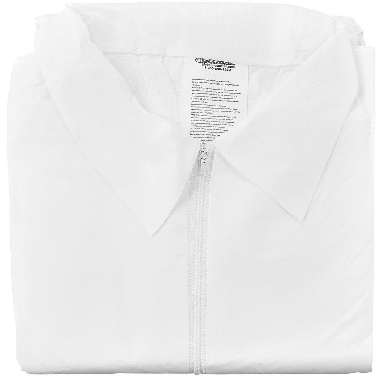 Disposable Microporous Coverall by Global Industrial – Large, 60% Polypropylene/40% Polyethylene, White, Model KC-MIC-60G-CVL-L-E