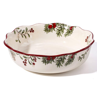 Whaline Holly Berry Ceramic Bowl, 8.7 Inch, Red Green