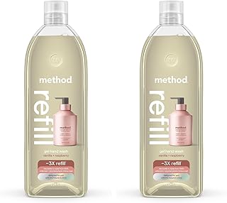 Method Gel Hand Soap Refill, Vanilla + Raspberry, 34 Fl Oz (Packaging May Vary) (Pack of 2)