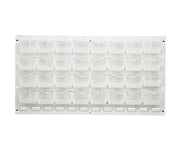 QUANTUM STORAGE SYSTEMS Clear / 7-1/3" x 4-1/8" x 3" (Bin Size) / Oyster White Panels Open Storage Bins