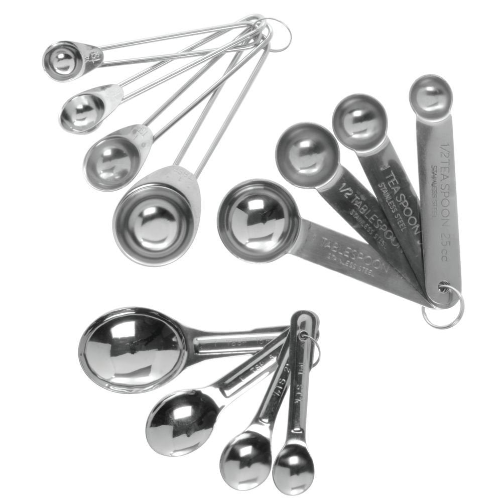 Measuring Spoon Set Stainless Steel with Standard Strip Handles by HUBERT – Stainless Steel, Silver