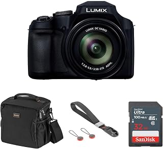 Panasonic LUMIX FZ80D 18.1MP Point & Shoot Digital Camera Bundle with SanDisk Ultra 32GB Memory Card, Slinger Shoulder Bag, Camera Wrist Strap