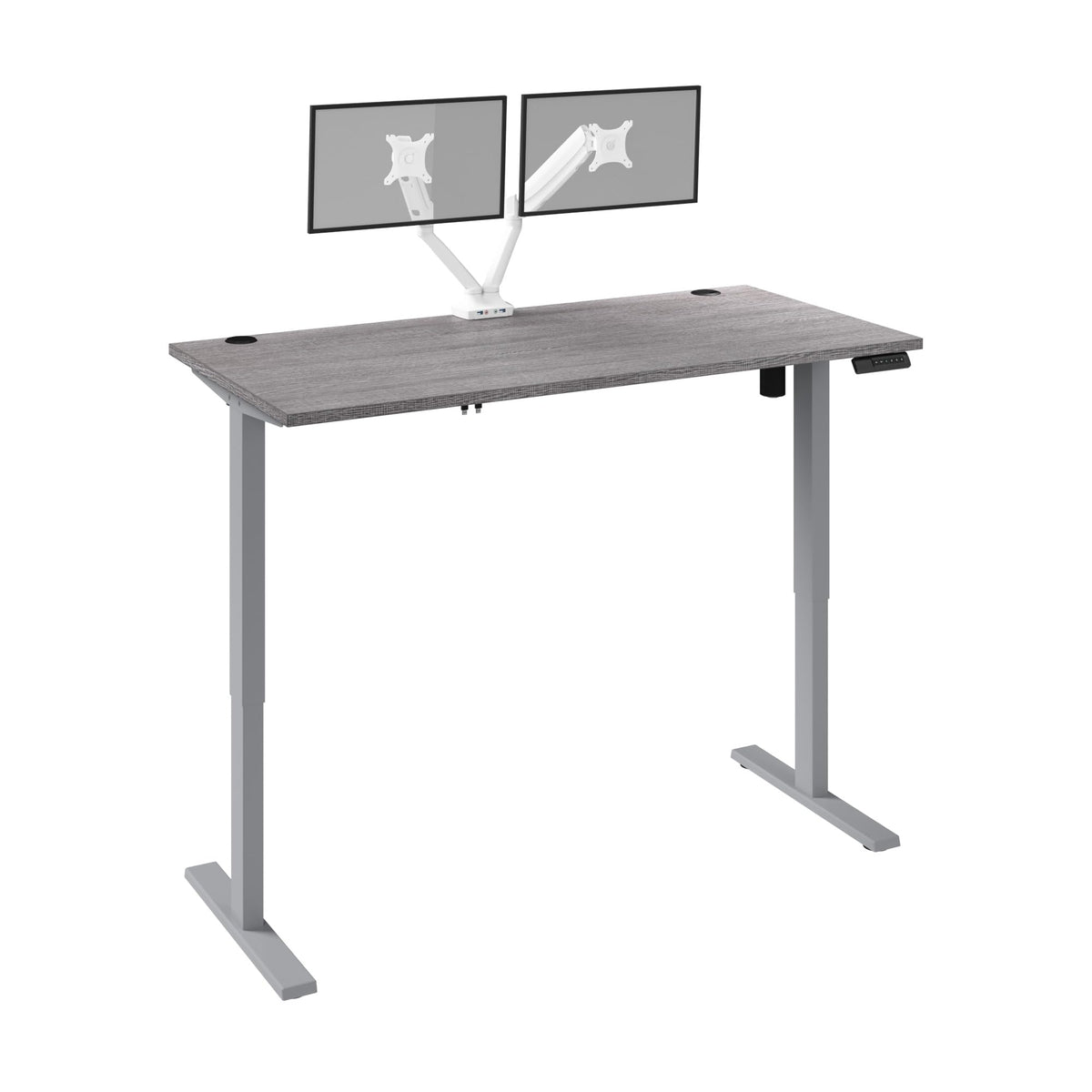 Bestar Bark Grey / 60W x 30D / Modern Monitor Stands