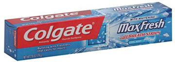 Max Fresh with Mini Breath Strips Whitening Cool Mint Toothpaste 6 oz by Colgate – 12 Ounce (Pack of 1), Model 76452