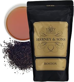 Harney & Sons Boston Blend Loose Leaf Black Tea, 16 oz | Loose leaf black tea with cranberry, vanilla, and almond flavors. Contains caffeine.