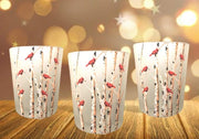 Banberry Designs Cardinal Candle Holders, Set of 3 with LED Lights, Multicolor
