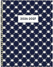 Blueline Essential Academic Monthly Planner, 14 Months, July 2026 to August 2027, Gold Twin-Wire Binding, Poly Cover, 11" x 8.5", Nautical Design, Shells (CA714PH.03)