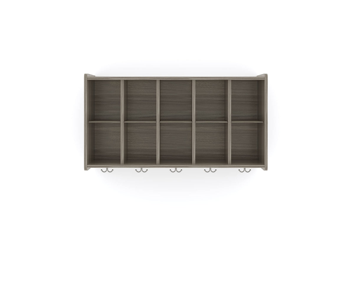 Wall Cubbie Storage (Shadow Elm Gray by Tot Mate – Elm, Grey, Model TM2410