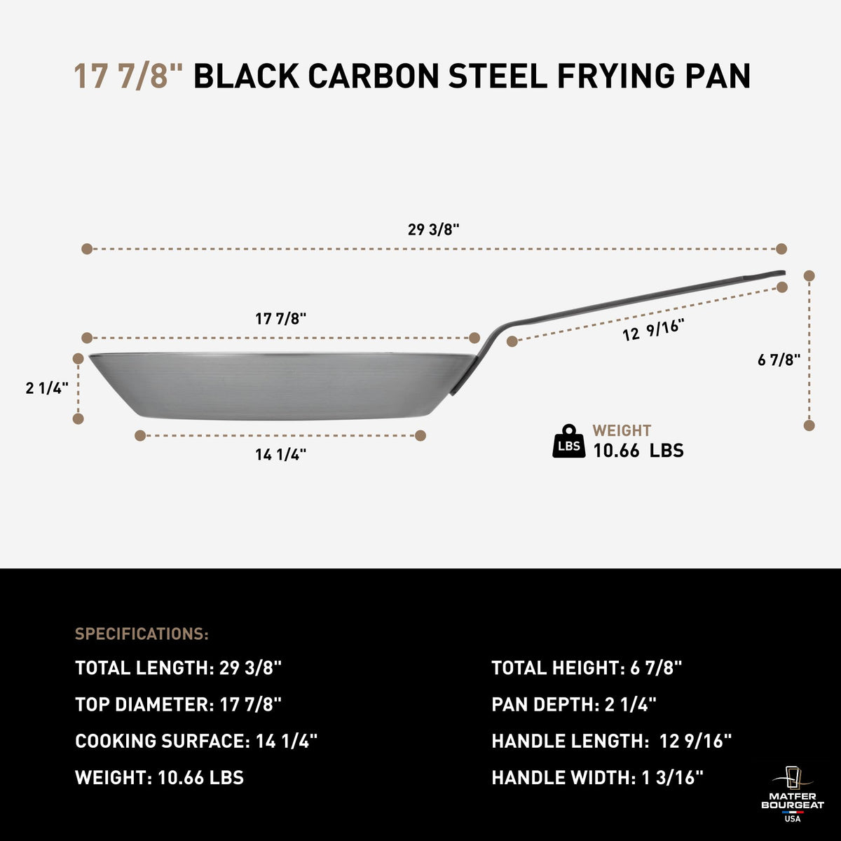 Matfer 17 7/8" / Gray / Frying Pan Woks & Stir-Fry Pans