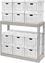 Global Industrial Record Storage with Boxes 42" W x 15" D x 36" H, Gray