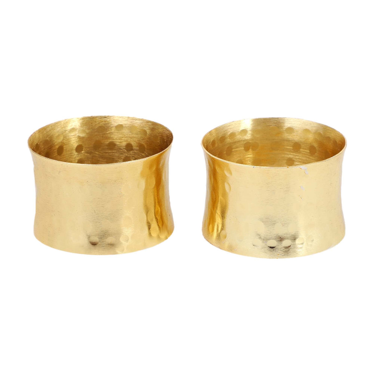 ITOS365 Napkin Rings, Hammered Metal Set of 12, Gold