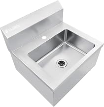 Global Industrial Stainless Steel Hands Free Wall Mount Sink, 14"x10"x5" Deep