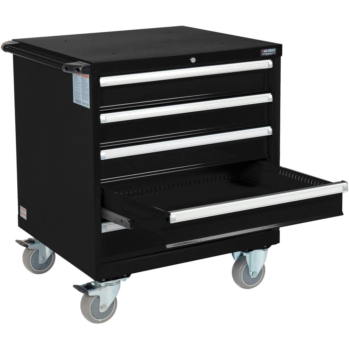 Mobile Modular Drawer Cabinet by Global Industrial – Alloy Steel, Black, Model 298447BK