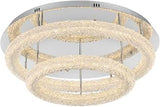 Elegant Lighting Bowen 29.5" Led Flush Mount in Chrome