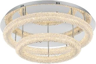 Elegant Lighting Bowen 29.5" Led Flush Mount in Chrome