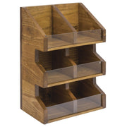 2054-99 Madera Condiment Organizer/Display Double by CAL-MIL – Large, Wood, brown, Model 688640193407