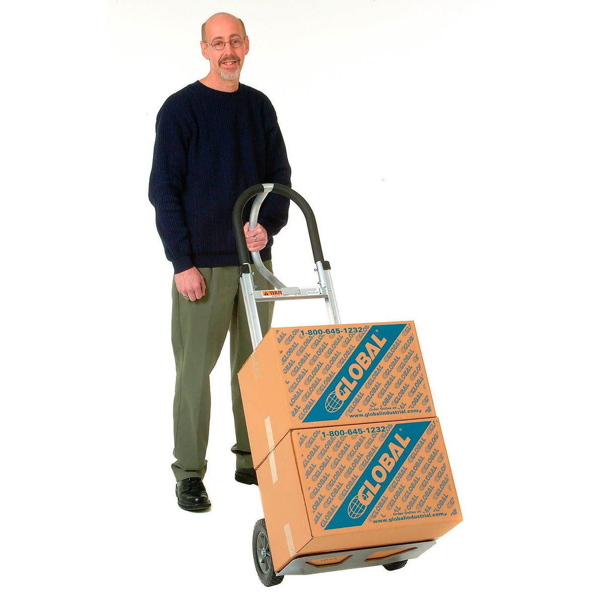 Aluminum Hand Truck Loop Handle by Global Industrial – 40"L x 18"W x 51"H, Aluminum, Gray, Model 168266