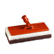 3M Doodlebug Floor Pad Holder – 9" x 3.75", Orange – Durable Plastic Holder for Cleaning Pads, Compatible with Standard Threaded Handles