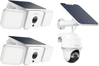 REOLINK 3-Cam Wireless Security System: 2 x Solar Floodlight + Argus PT, Security Cameras Wireless Outdoor, Color Night Vision, 2.4/5GHz WiFi, Smart AI Detection, No Subscription