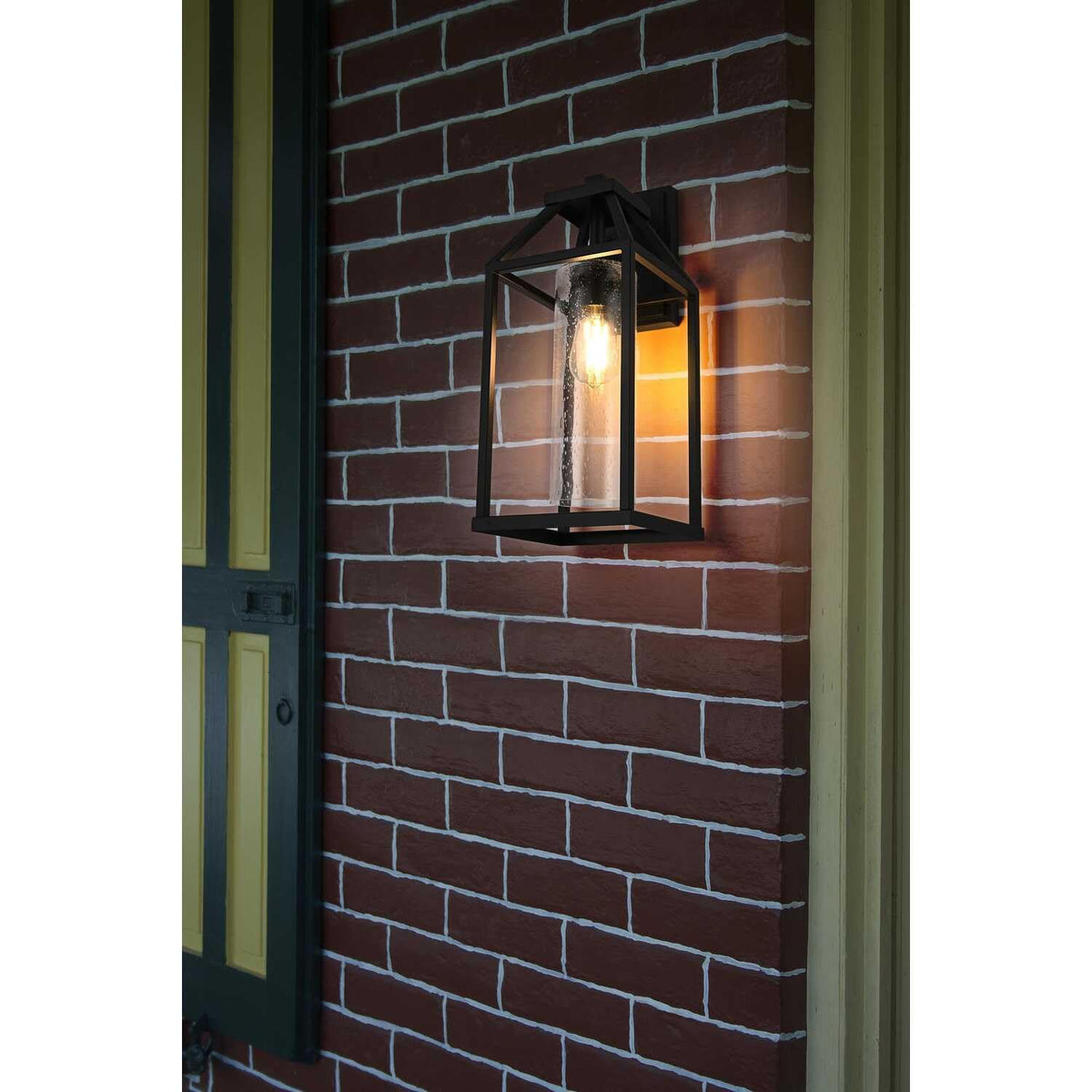 Zora One Light Outdoor Wall Sconce Black by Lighting Design – Iron, Black, Model OD606W19BK