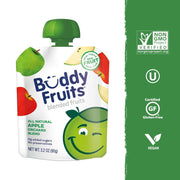 Snacks To Go Orchard Blend Unsweetened Applesauce 3.2oz Pouch (18pk) Gluten-Nut-Dairy-Preservatives-BPA Free by Buddy Fruits – 3.2 Ounce (Pack of 18), White, Pack of 18