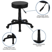 Adjustable Ergonomic Stool by Flash Furniture – Set of 1, Polyurethane, Black, Model CH-82042-3X01-GG