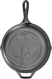 Lodge Cast Iron Skillet with American Flag Design, 10.25 Inches