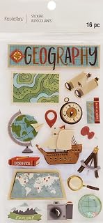 Recollections Geography 16 pc Stickers Globe Explore Discover Map