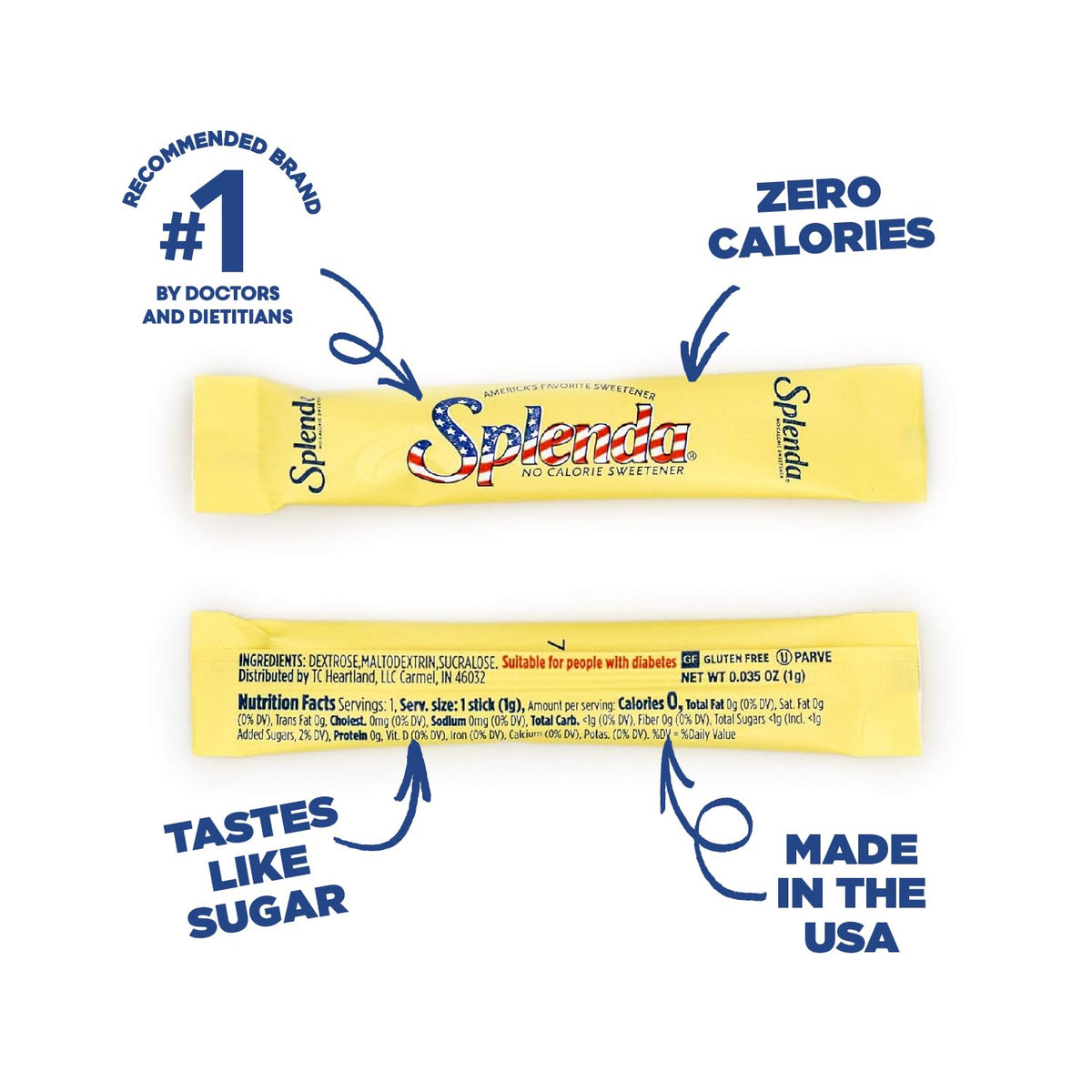 Zero Calorie Sweetener Cafe Stick by SPLENDA – 70.55 Ounce (Pack of 1), Pack of 2000, Model 82240100