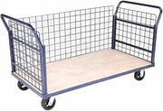 Global Industrial Euro Style Truck - 3 Wire Sides & Wood Deck, 60 x 30, 2000 Lb. Capacity