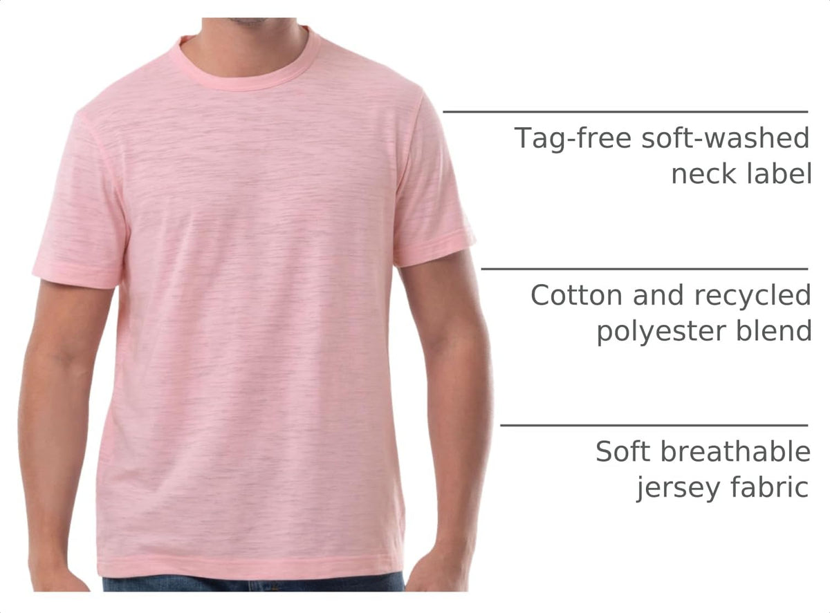 Men's Short Sleeve Slub Tee – Jersey, Coral Blush, Model WRT21950