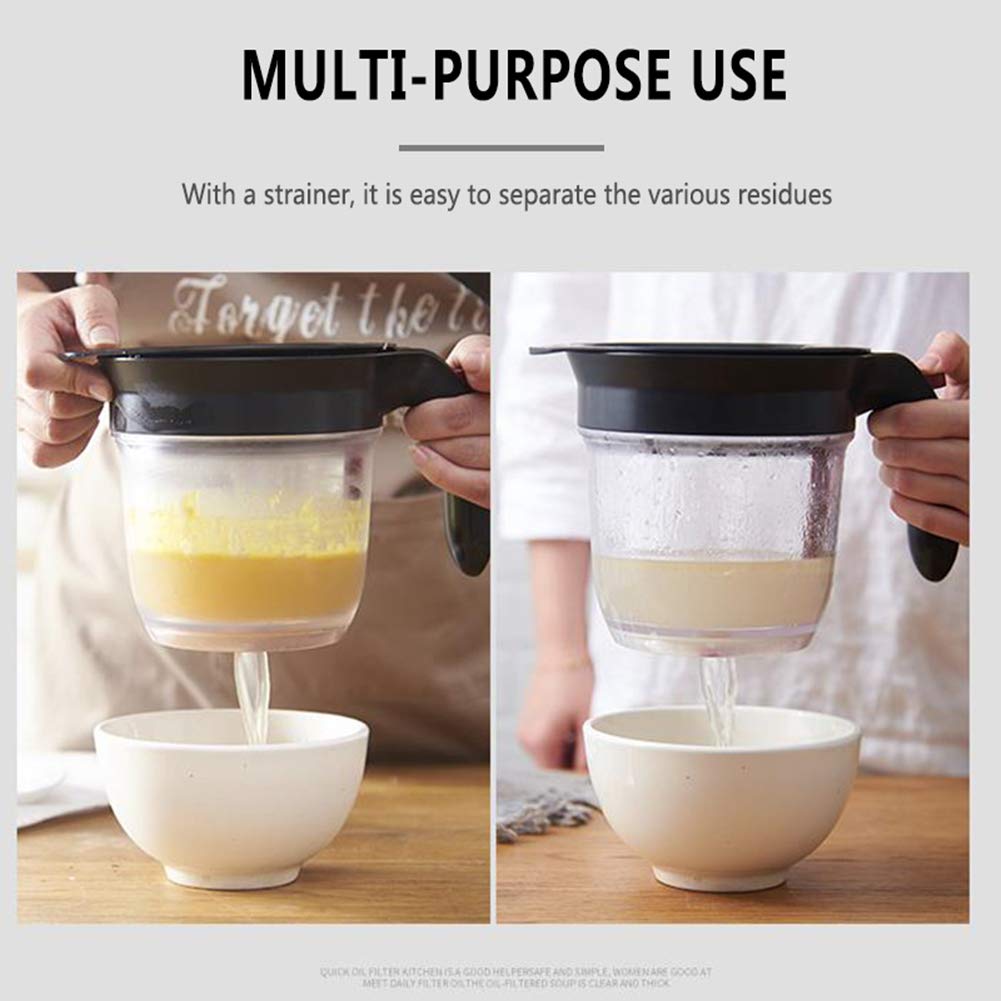 HSZJsto Fat Separator, 4-Cup Bottom Release, Clear Plastic
