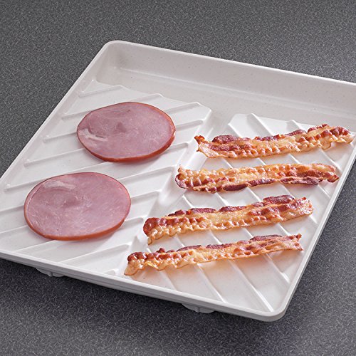 Nordic Ware White / 11.9" x 10.3" x 1.3" (Pack of 4) / Bacon Tray & Food Defroster Bakers