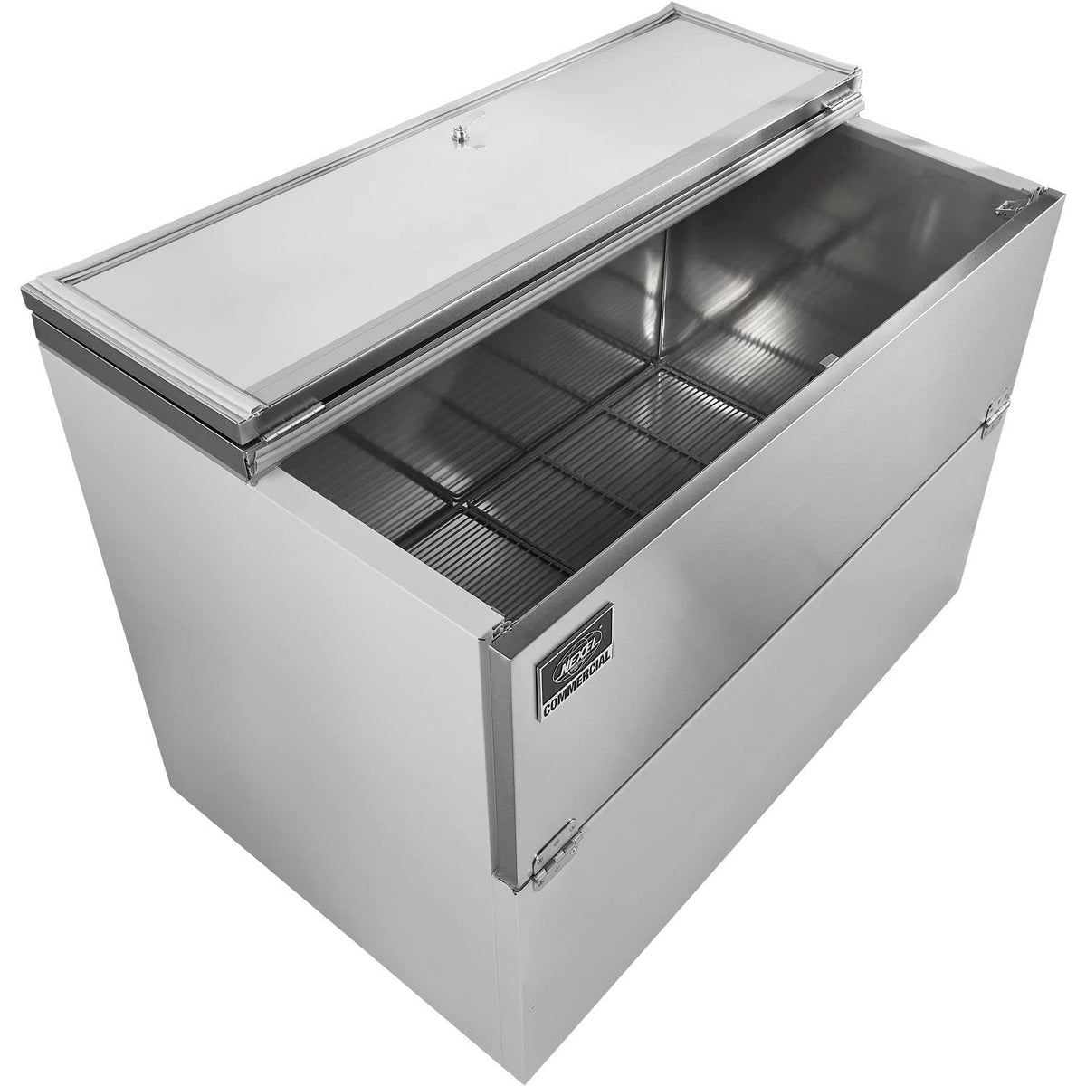 Nexel Mobile Milk Cooler by Global Industrial – 30.6"L x 49"W x 40"H, 18.0 quarts, Stainless Steel, Model MC-49-HC
