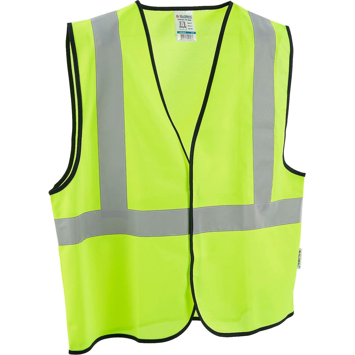 Class 2 Hi-Vis Safety Vest by Global Industrial – 4X-Large-5X-Large, Polyester, Lime Green, Model 641638LXXXXL