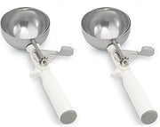 Vollrath 47139 Round Stainless Steel Dishers, Set of 2 (Size 6, 5 1/3-Ounce, White)