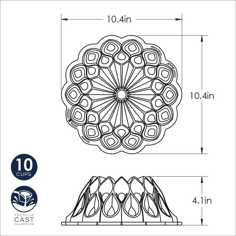 Crown Bundt Pan by Nordic Ware – 10 Cups, Aluminum, Crown, 10 Cup, Model 91777