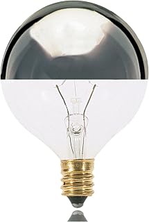 Satco S3246, 60 Watt G16 1/2 Incandescent Decorative Globe Light Bulb; Silver Crown; 1500 Average Rated Hours; 672 Lumens; Candelabra Base; 120 Volt for Home Office, Bedroom, Book, Lounge (1 Pack)