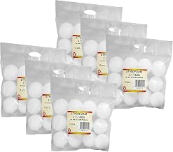 Hygloss HYG51115-6 Styrofoam, 1.5-Inch Balls, White, Grade PK+, 12/Pack, 6 Packs/Bundle