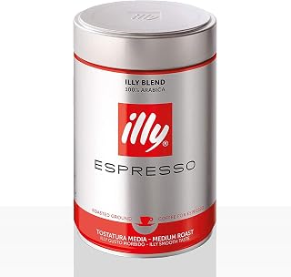 illy Ground Ground Espresso Medium Roast, 8.8oz Can, 4 Pack
