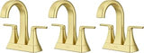 Pfister Bruxie Bathroom Sink Faucet, 4-Inch Centerset, 2-Handle, 3-Hole, NSF Certified, Brushed Gold Finish, LF048BIEBG (Pack of 3)