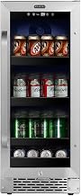 Whynter BBR-838SB Built-in Under Counter 15 inch Beverage Refrigerator and Cooler Fridge with Glass, Lock, Reversible Door, Digital Control and Carbon Filter, 3.0 cu. ft, Stainless Steel, 112 Capacity